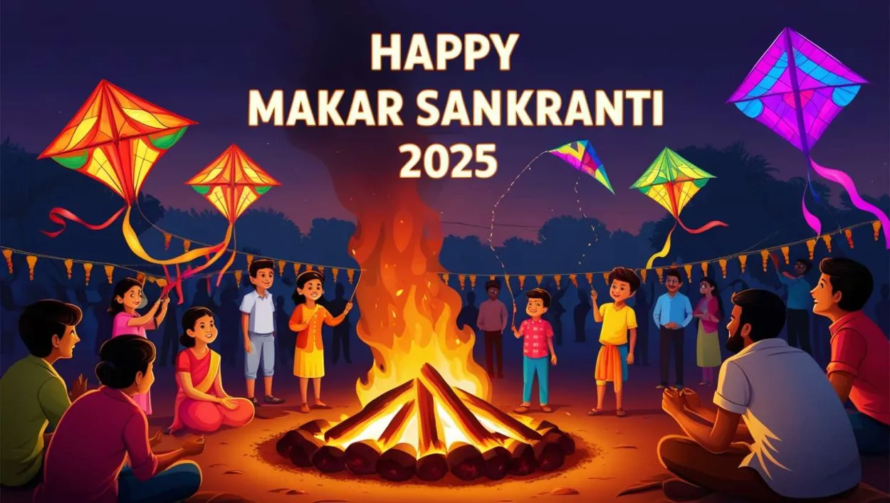 Happy Makar Sankranti 2025 Png Pictures With Kites And Bonfire - Royalty Free Happy Makar Sankranti 2025 Image | Pngmagic Free Download Happy Makar Sankranti 2025 Png Pictures With Kites And Bonfire - High Quality Happy Makar Sankranti 2025 PNG Image