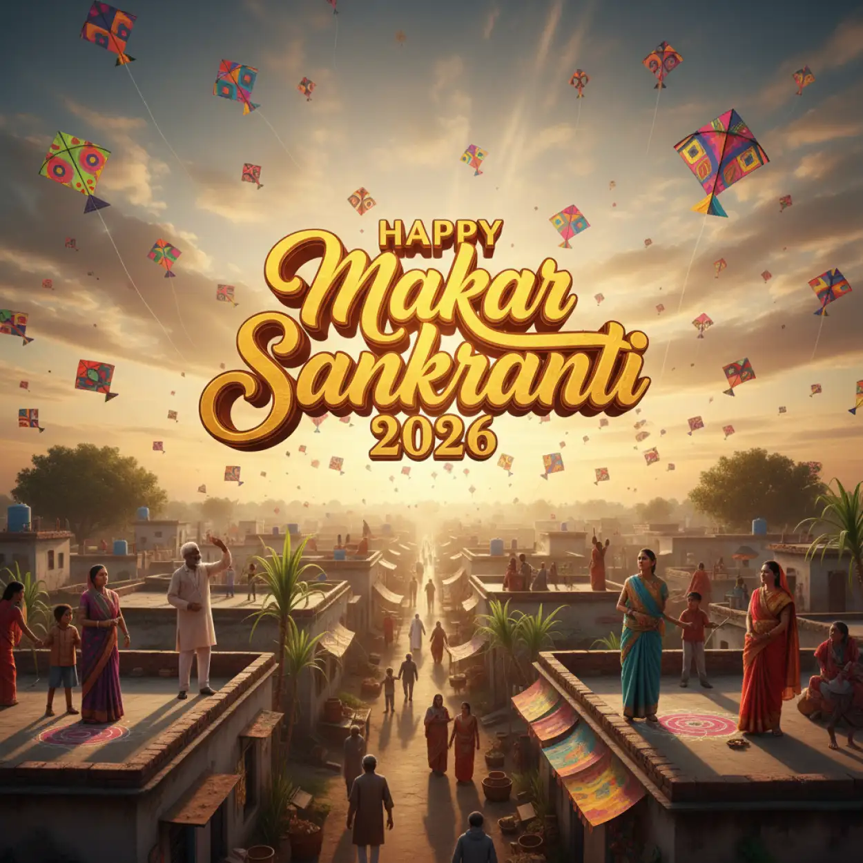 Free Download Happy Makar Sankranti 2026 Festival Clipart Png Hd - High Quality Happy Makar Sankranti 2026 Transparent PNG