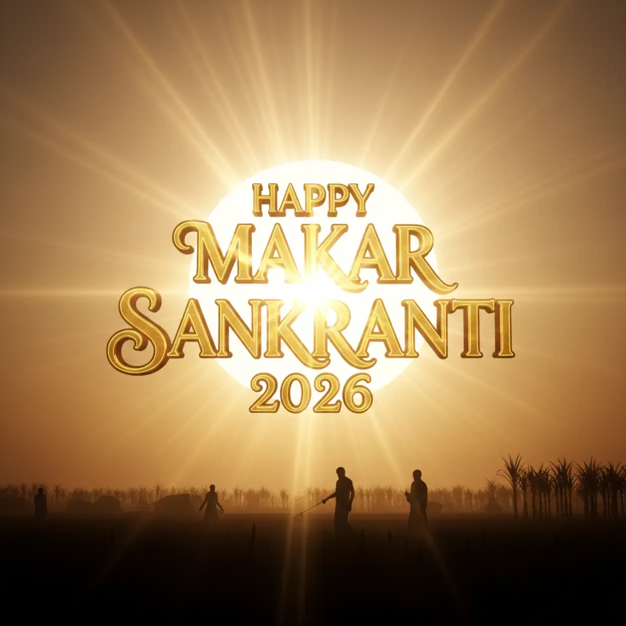 Free Download Happy Makar Sankranti 2026 Golden Sunlight Winter Festival Images - High Quality Happy Makar Sankranti 2026 Image