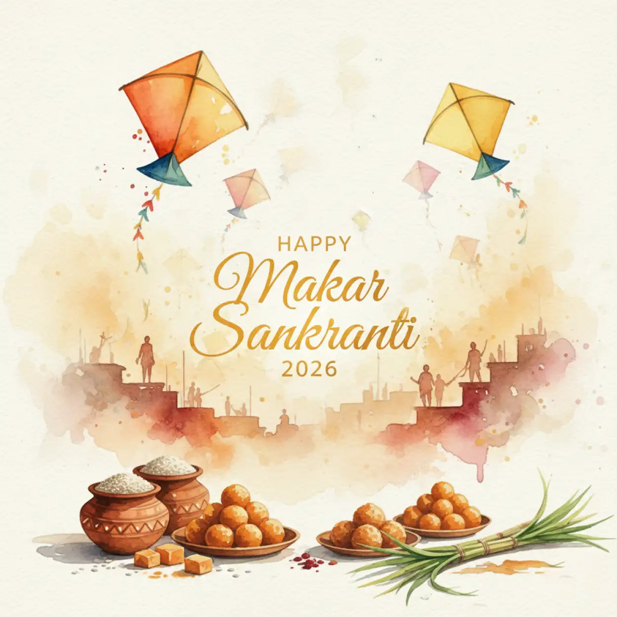 Free Download Happy Makar Sankranti 2026 Peanut Jaggery Til Gul Wishes - High Quality Happy Makar Sankranti 2026 Image