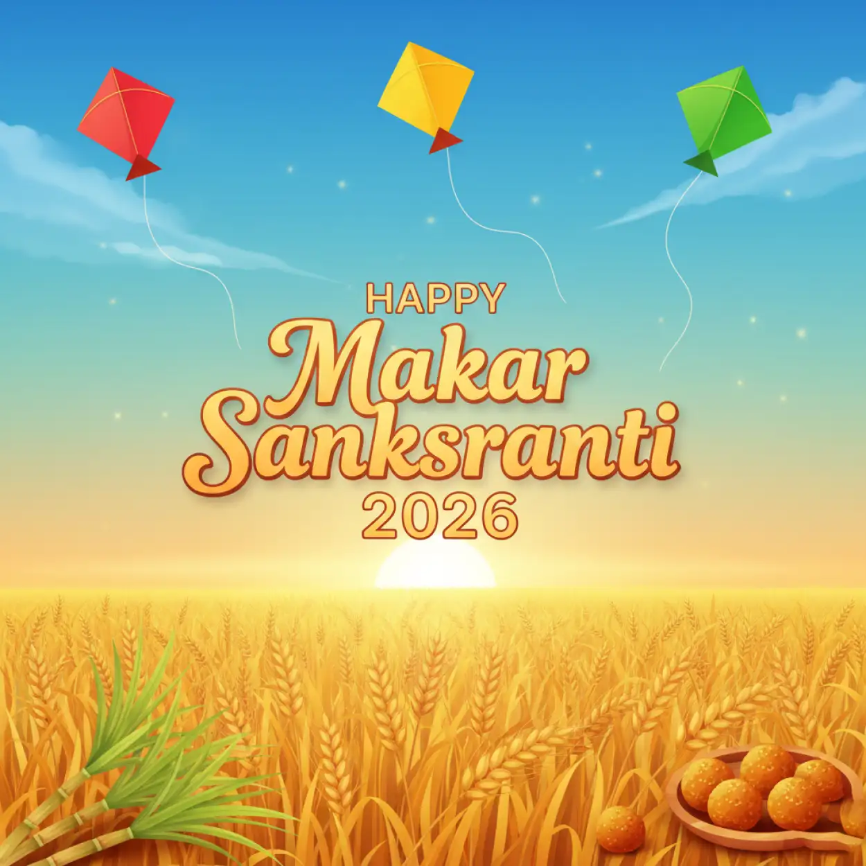 Free Download Happy Makar Sankranti 2026 Realistic Indian Festival Photography - High Quality Happy Makar Sankranti 2026 Image