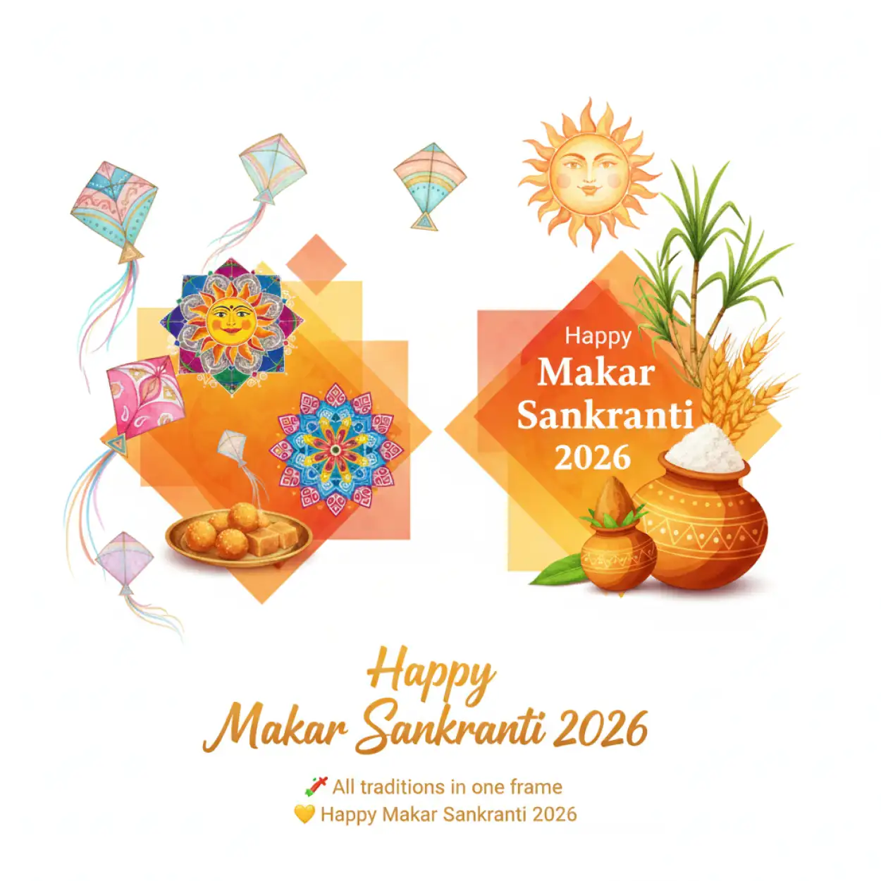 Free Download Happy Makar Sankranti 2026 Wishes For Facebook Post Sharing - High Quality Happy Makar Sankranti 2026 Wishes Image