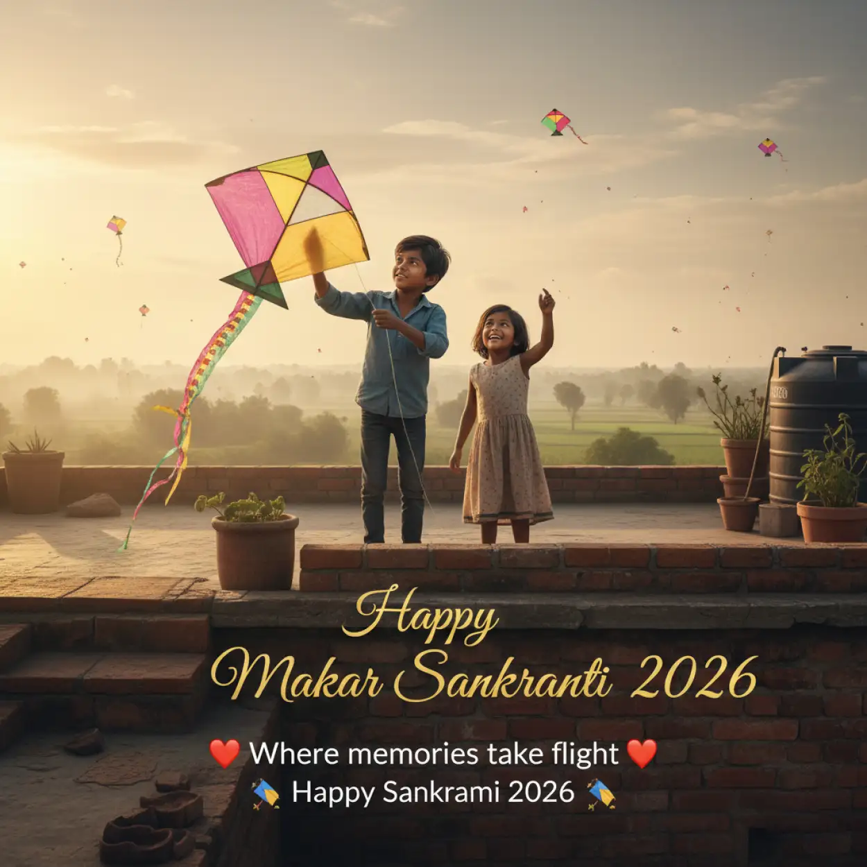 Free Download Happy Makar Sankranti 2026 Wishes With Pooja Theme - High Quality Happy Makar Sankranti 2026 Wishes Image
