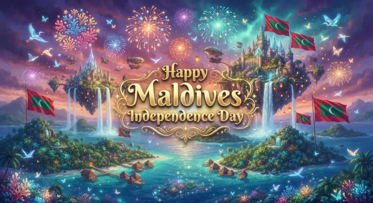 Free Download Happy Maldives Independence Day Classroom Banner - High Quality Maldives Independence Day 2026 Image