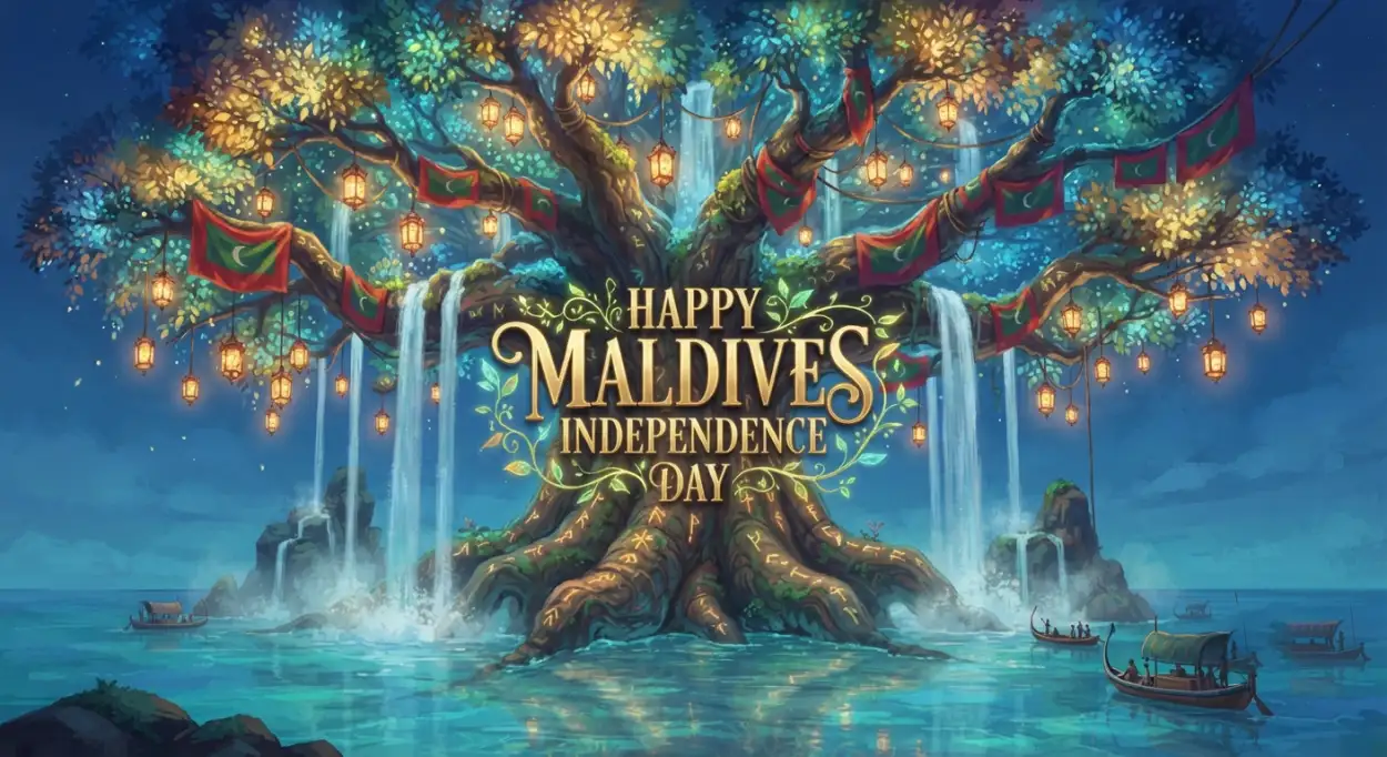 Free Download Happy Maldives Independence Day Ribbon - High Quality Maldives Independence Day 2026 Image