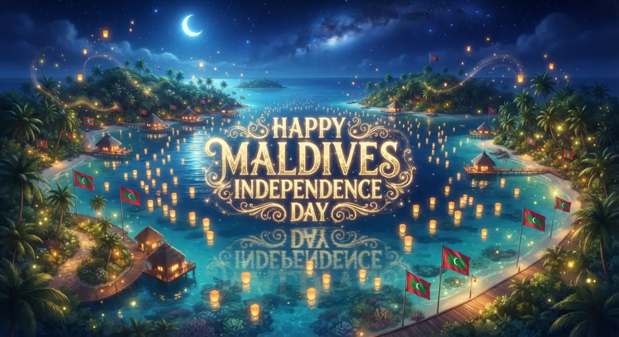 Free Download Happy Maldives Independence Day Typography - High Quality Maldives Independence Day 2026 Image