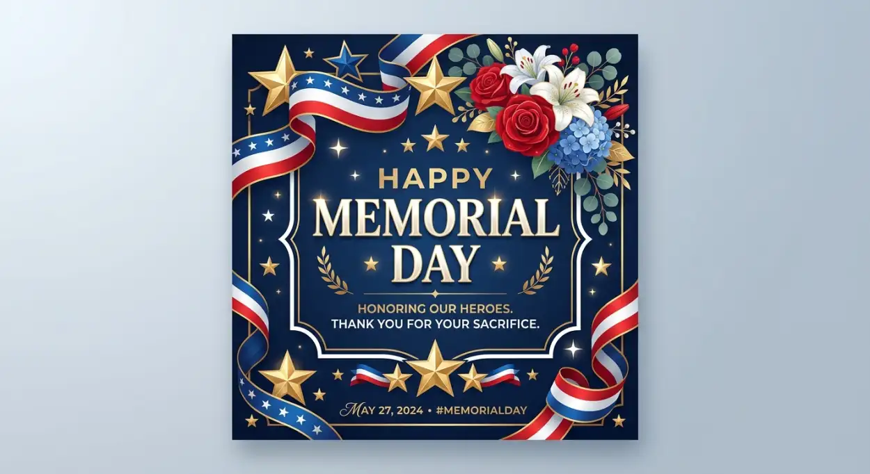 Free Download Happy Memorial Day 2026 Modern Greeting Card Designs - High Quality Happy Memorial Day 2026 Image