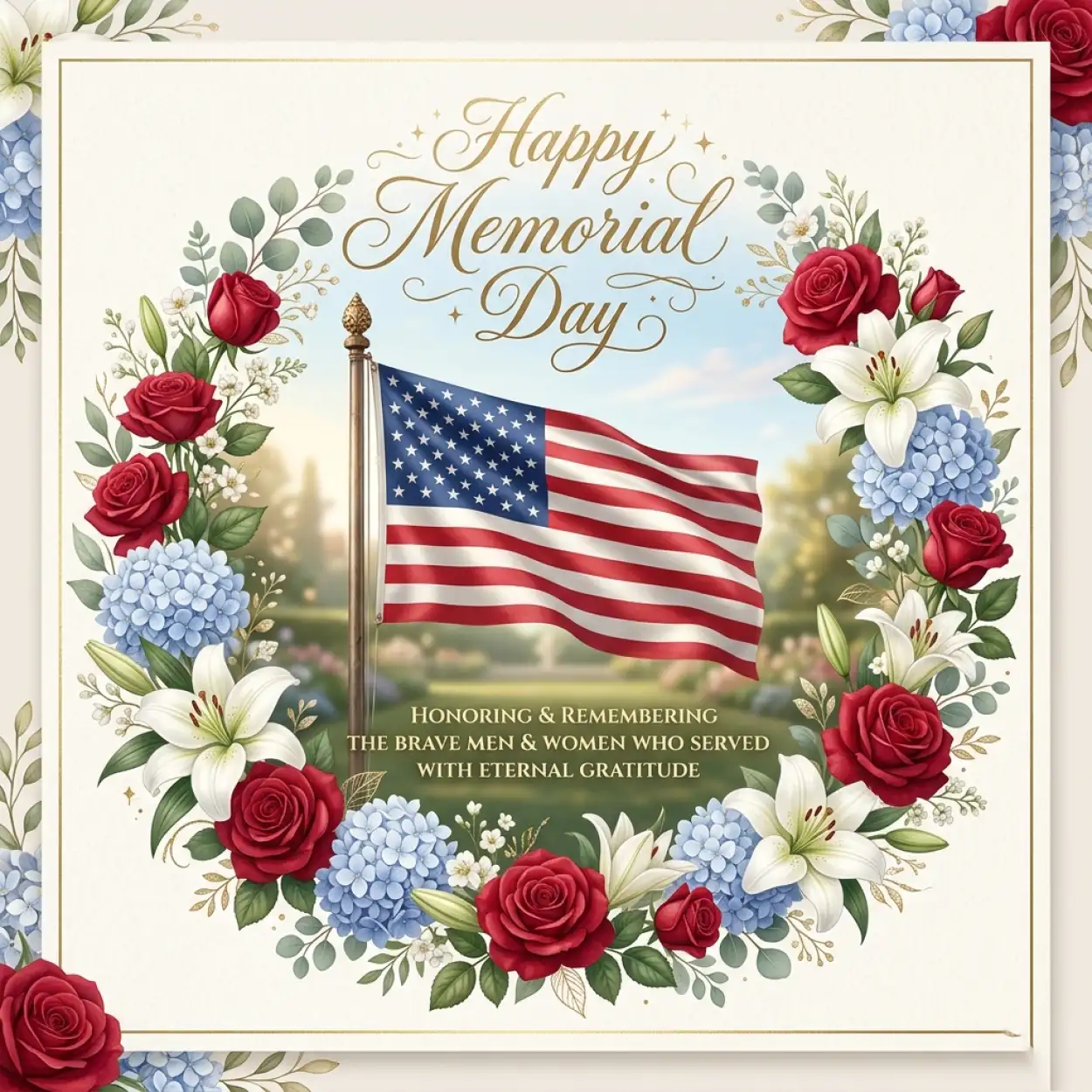 Free Download Happy Memorial Day 2026 Remembrance Greeting Cards - High Quality Happy Memorial Day 2026 Image
