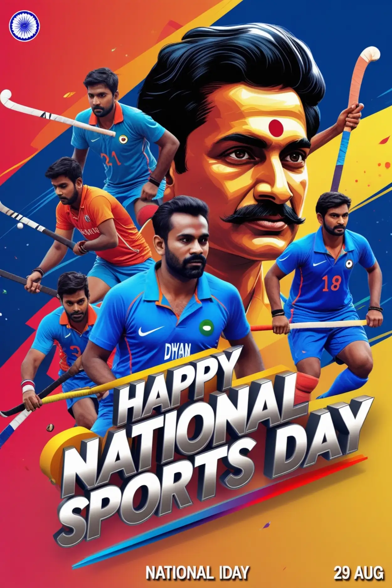 Happy National Sports Day Digital Poster 2025 - Royalty Free Happy National Sports Day Image | Pngmagic Free Download Happy National Sports Day Digital Poster 2025 - High Quality Happy National Sports Day Background