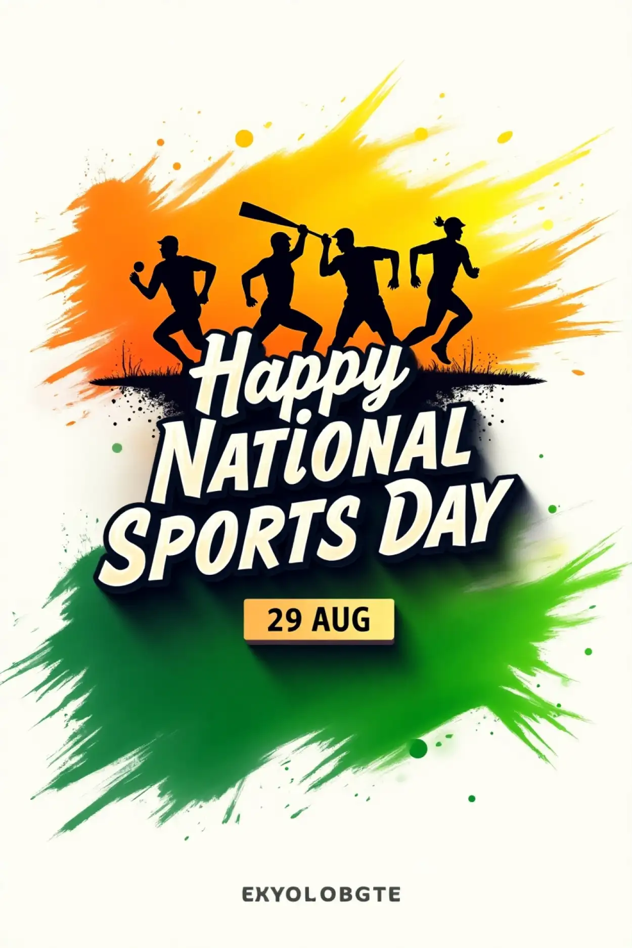 Happy National Sports Day Greeting Card In English - Royalty Free Happy National Sports Day Image | Pngmagic Free Download Happy National Sports Day Greeting Card In English - High Quality Happy National Sports Day Background