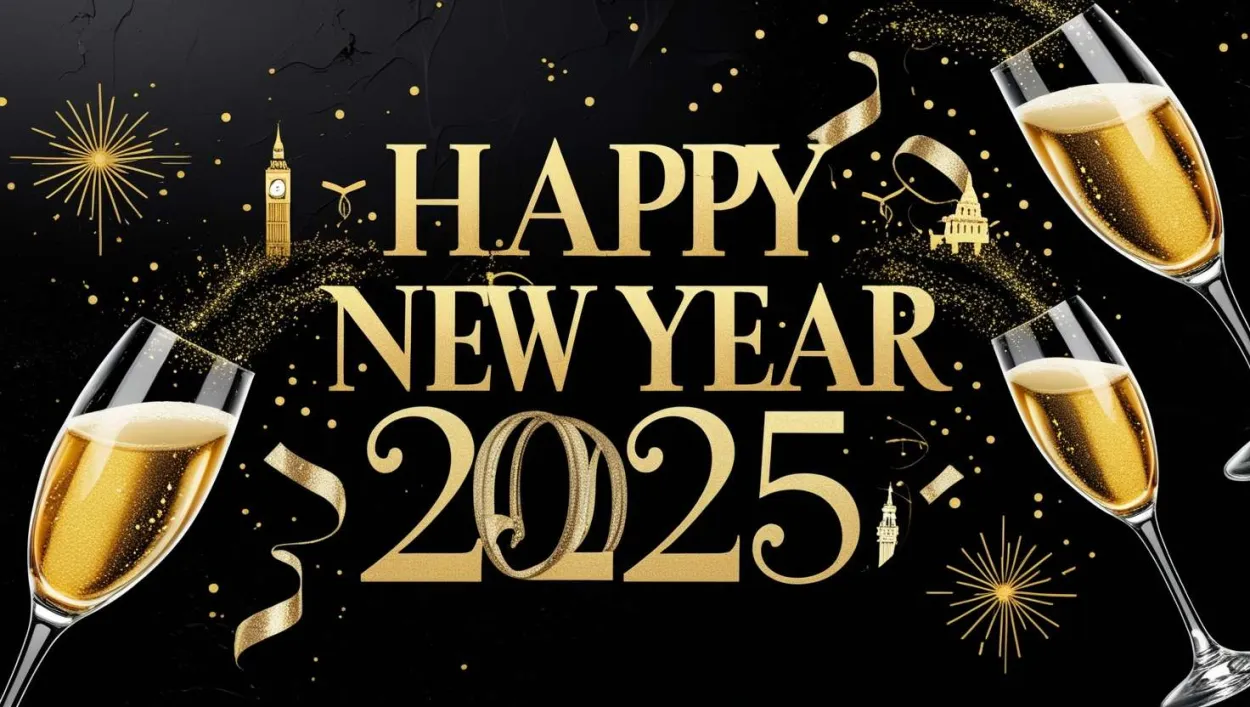 Happy New Year 2025 Wish With Champagne Background - Royalty Free Happy New Year 2025 Wish Image | Pngmagic Free Download Happy New Year 2025 Wish With Champagne Background - High Quality Happy New Year 2025 Wish Background