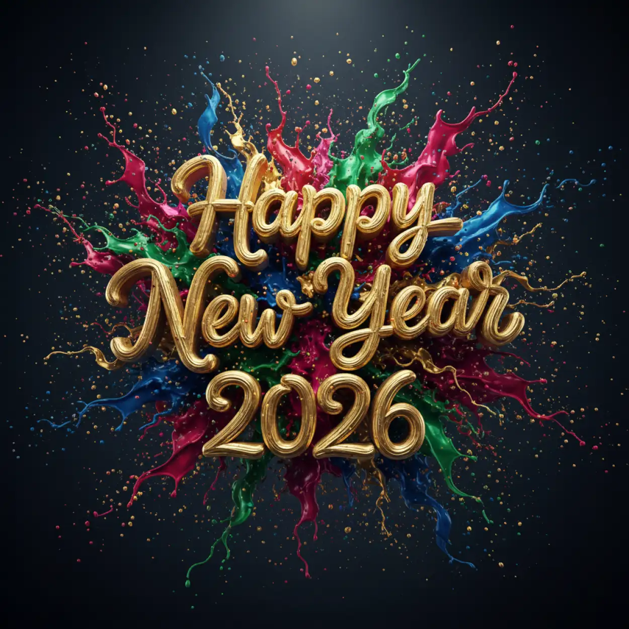 Free Download Happy New Year 2026 Calligraphy Text Images - High Quality Happy New Year 2026 Image