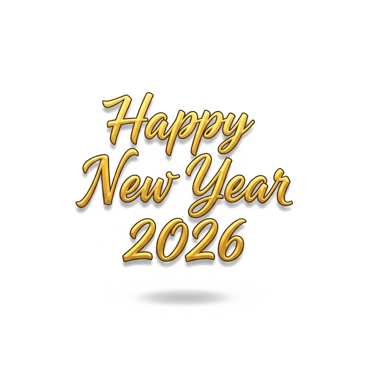 Free Download Happy New Year 2026 Celebration Text Png - High Quality Happy New Year 2026 Png PNG Image
