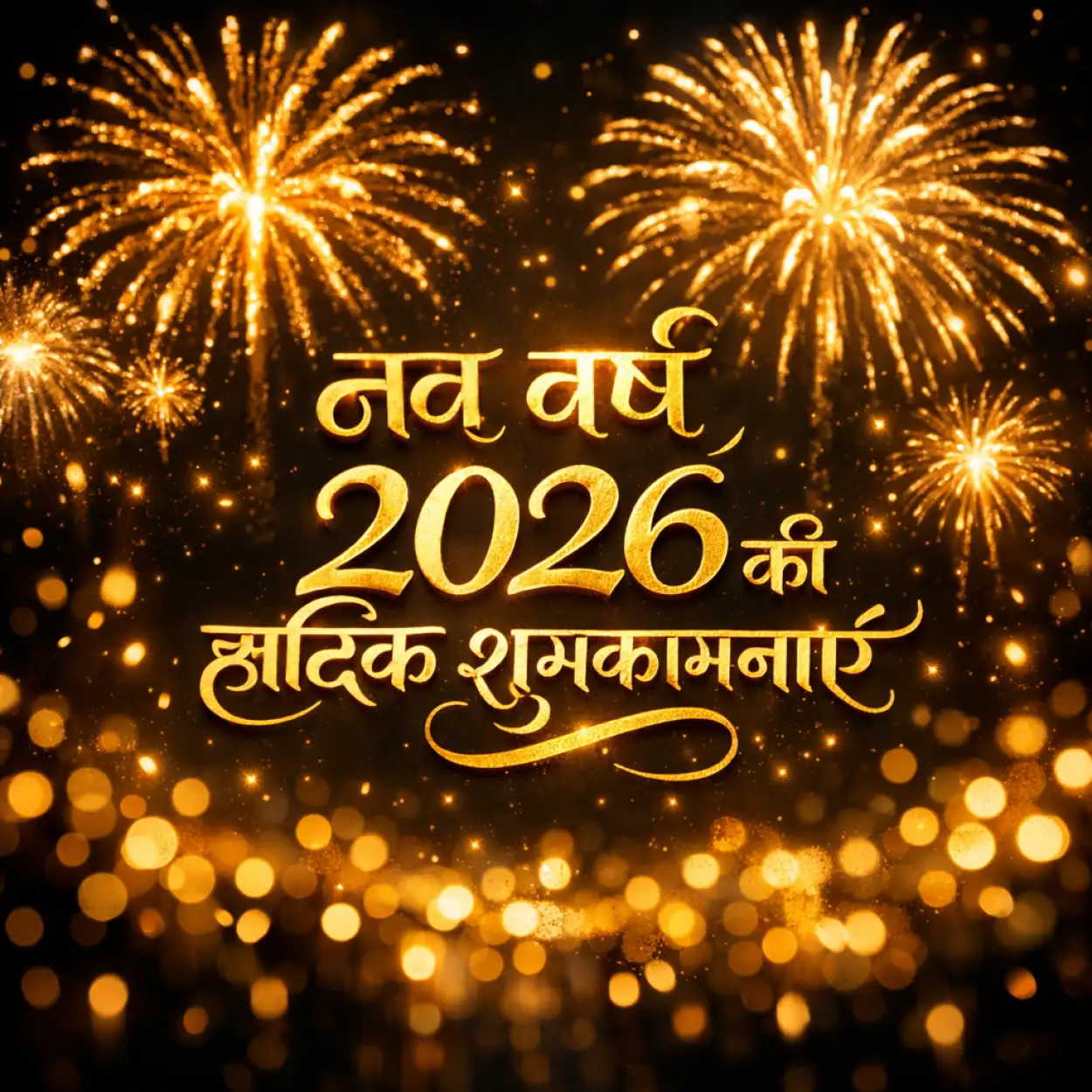 Free Download Happy New Year 2026 Hindi Calligraphy Text - High Quality Happy New Year 2026 Wishes In Hindi Background