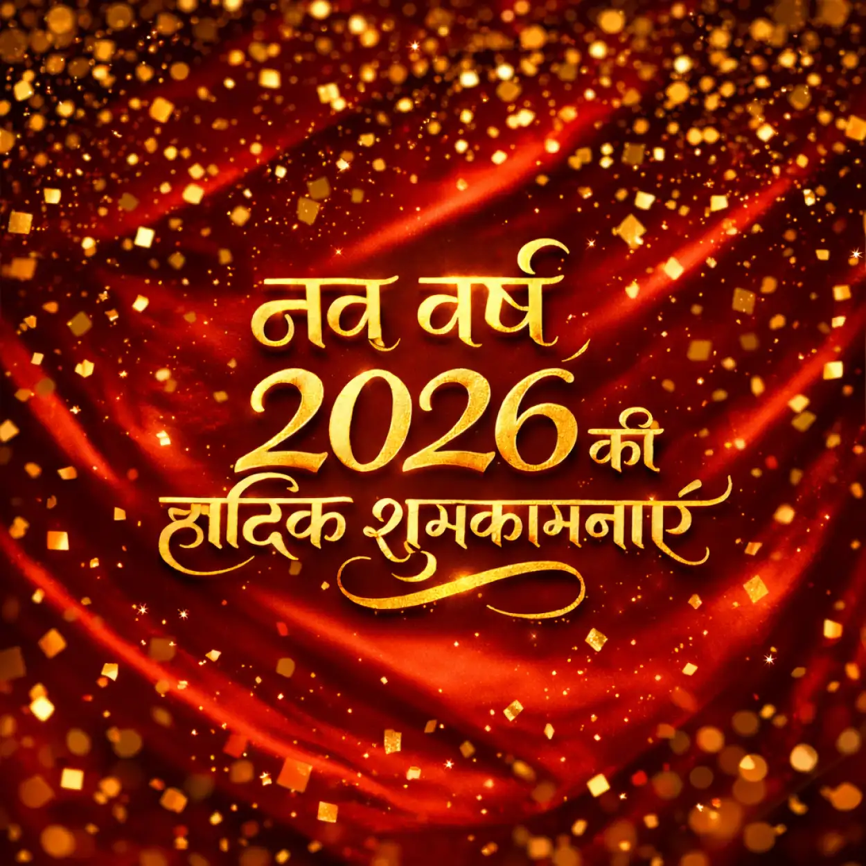 Free Download Happy New Year 2026 Hindi Festival Poster - High Quality Happy New Year 2026 Wishes In Hindi Image