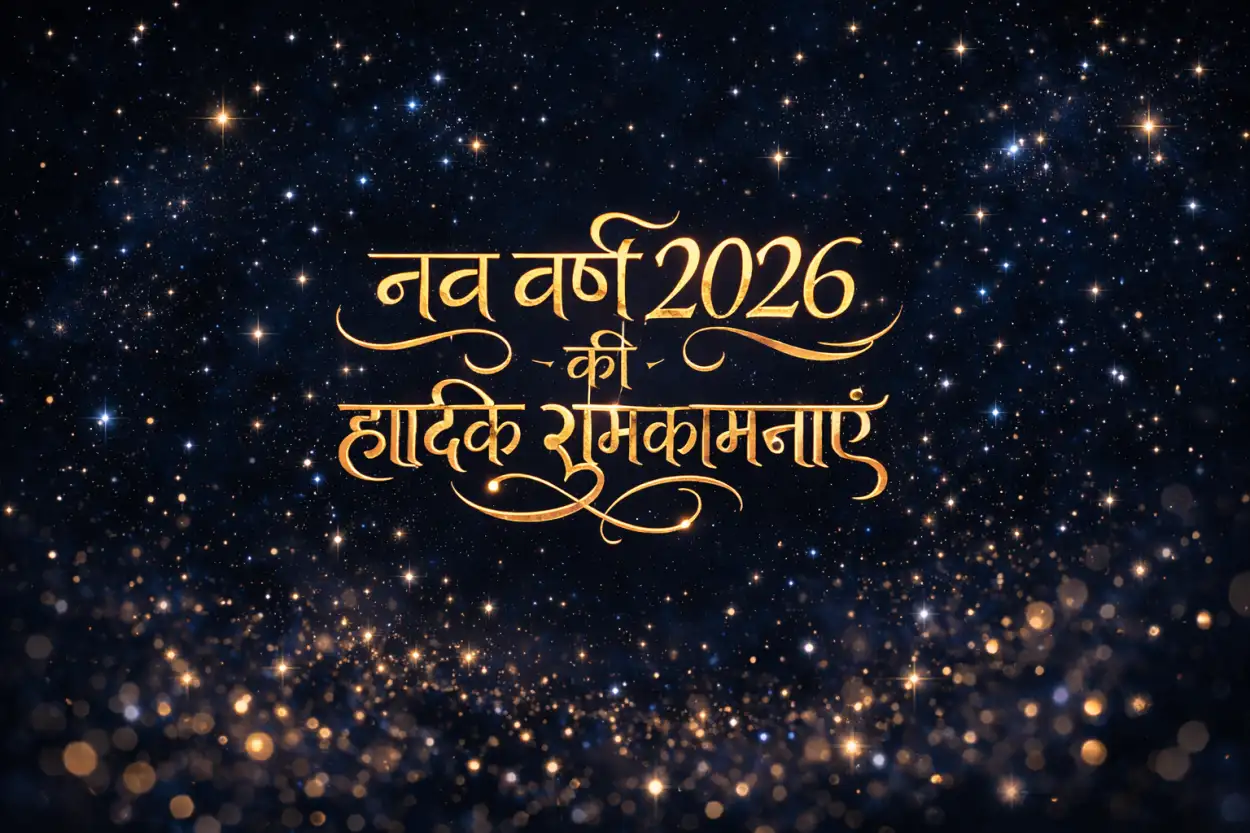 Free Download Happy New Year 2026 Hindi Greeting Card For Whatsapp - High Quality Happy New Year 2026 Greeting Card In Hindi Image