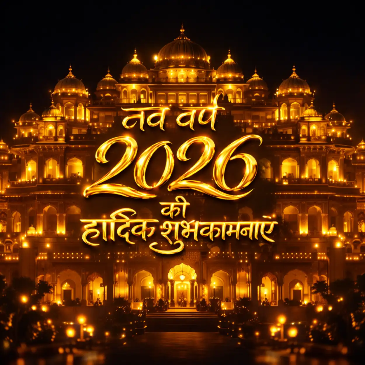 Free Download Happy New Year 2026 Hindi Social Media Post - High Quality Happy New Year 2026 Wishes In Hindi Background