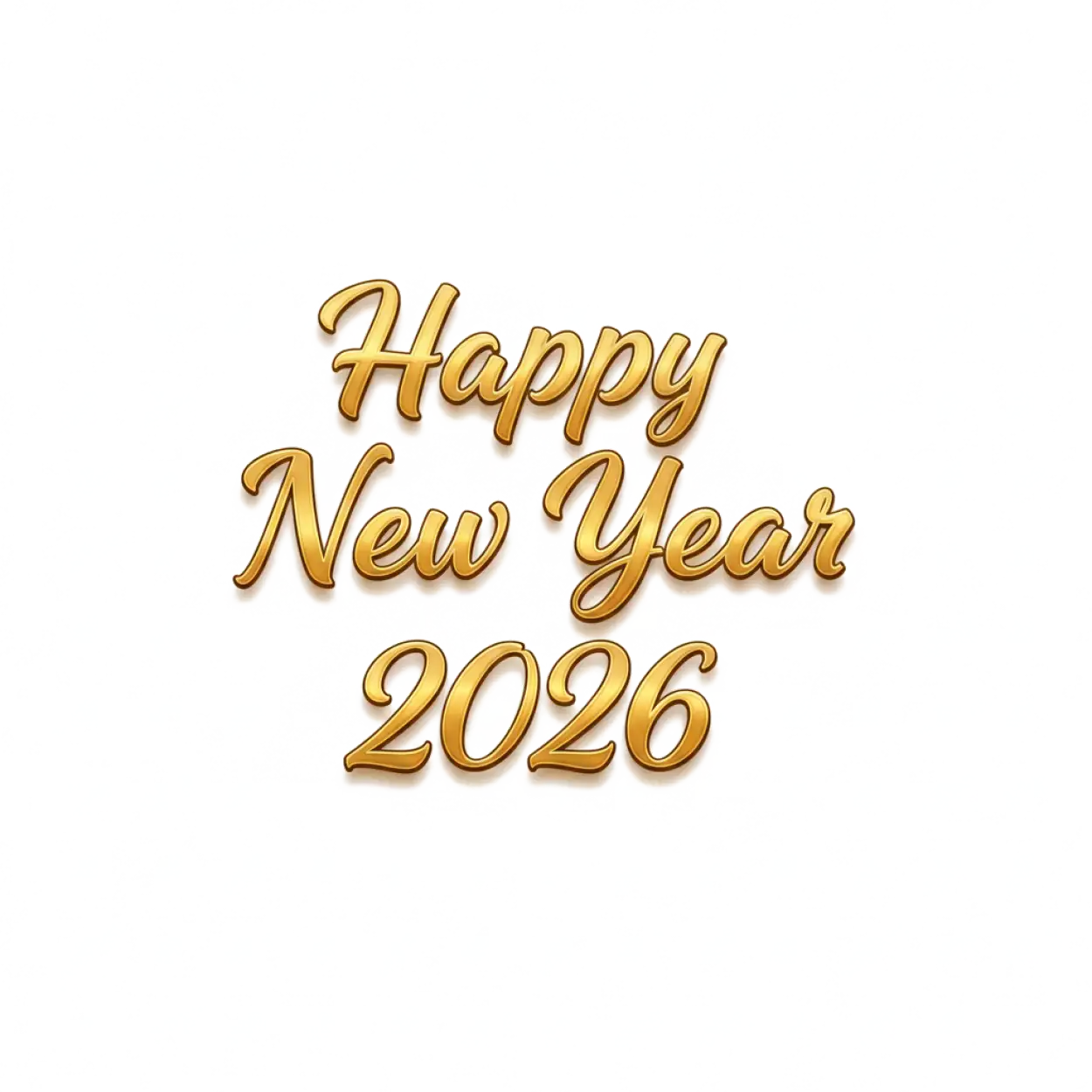 Free Download Happy New Year 2026 Luxury Text Png - High Quality Happy New Year 2026 Png PNG Image