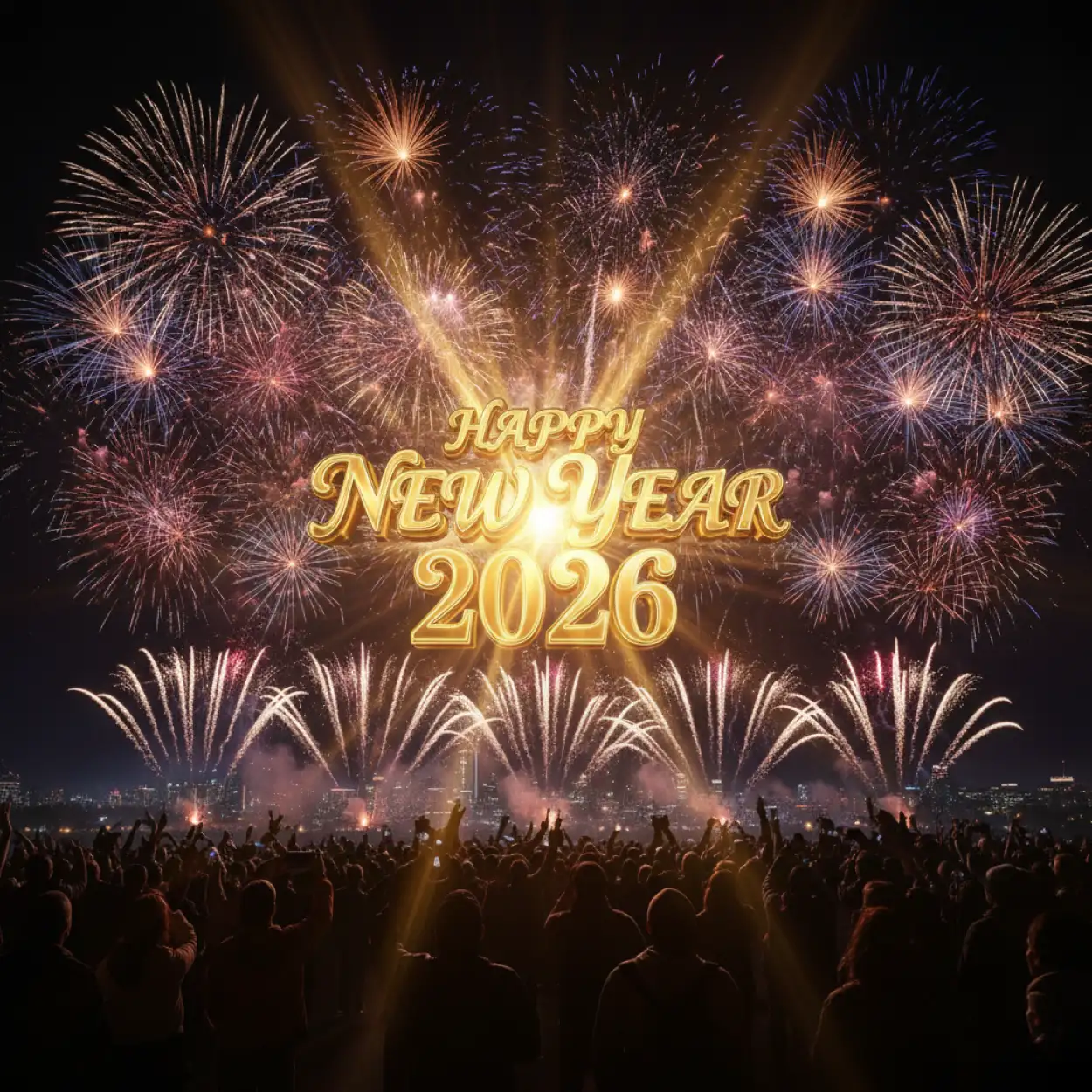 Free Download Happy New Year 2026 Modern Typography Poster - High Quality Happy New Year 2026 Background