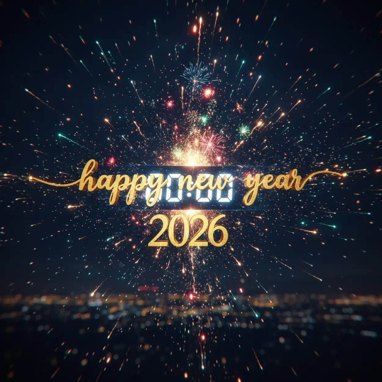 Free Download Happy New Year 2026 Party Flyer Background - High Quality Happy New Year 2026 Background Image