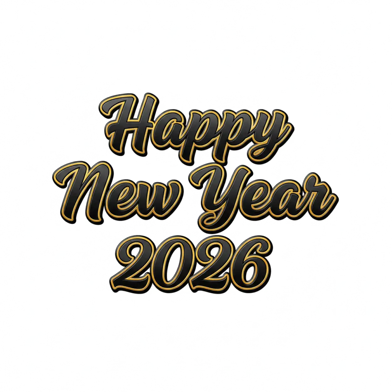 Free Download Happy New Year 2026 Png Calligraphy Text - High Quality Happy New Year 2026 Png PNG Image