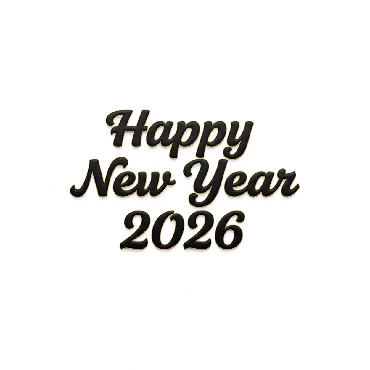 Free Download Happy New Year 2026 Png Stylish Lettering - High Quality Happy New Year 2026 Png PNG Image