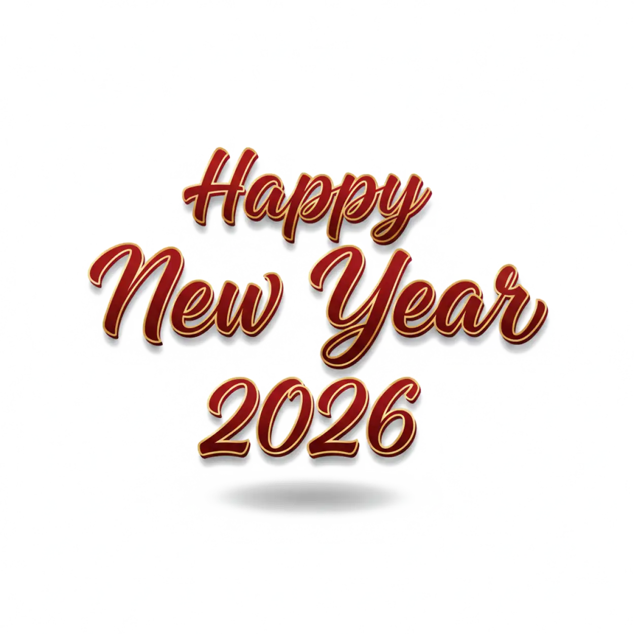 Free Download Happy New Year 2026 White Text Png - High Quality Happy New Year 2026 Png PNG Image
