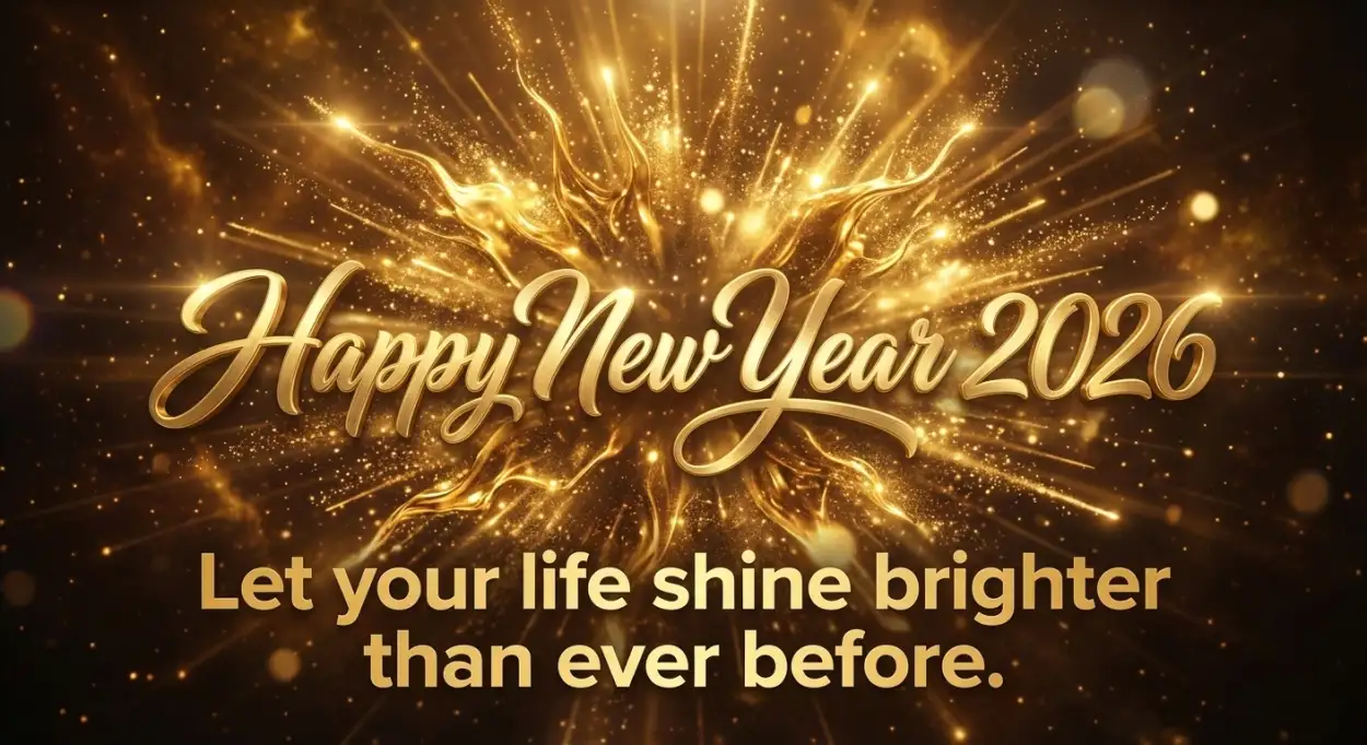 Free Download Happy New Year 2026 Wishes With Quotes In Hindi - High Quality Happy New Year 2026 Wishes With Quote Image