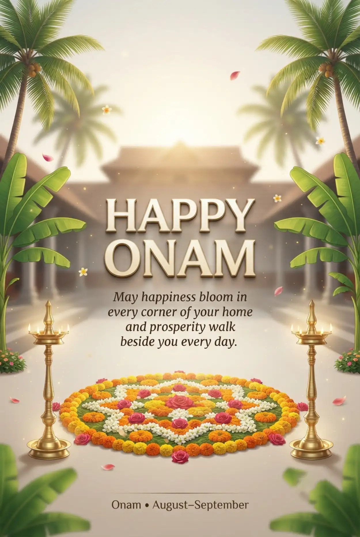 Free Download Happy Onam 2026 Peace And Prosperity Wishes - High Quality Happy Onam 2026 Image