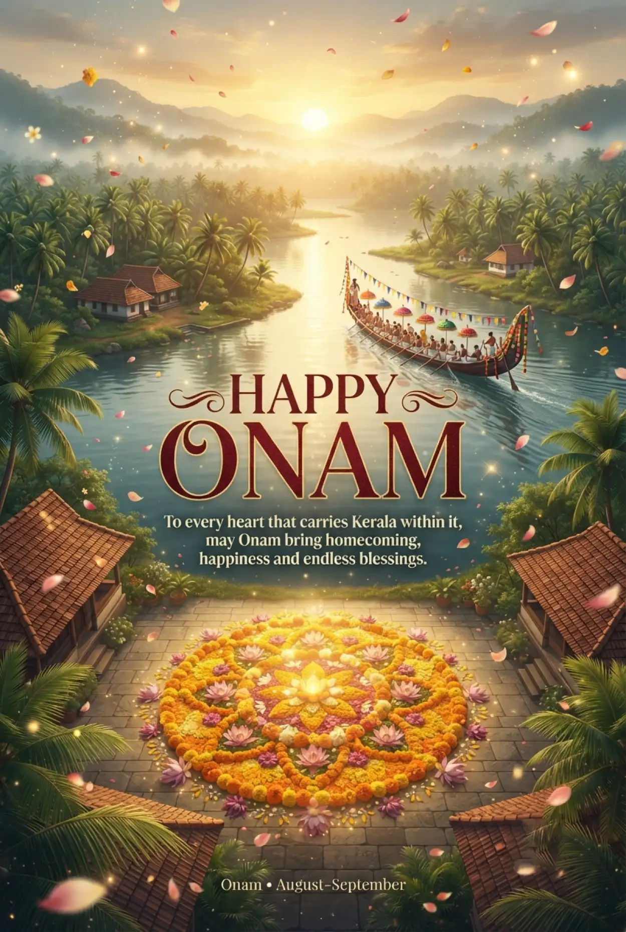 Free Download Happy Onam 2026 Traditional Kerala Greetings - High Quality Happy Onam 2026 Image