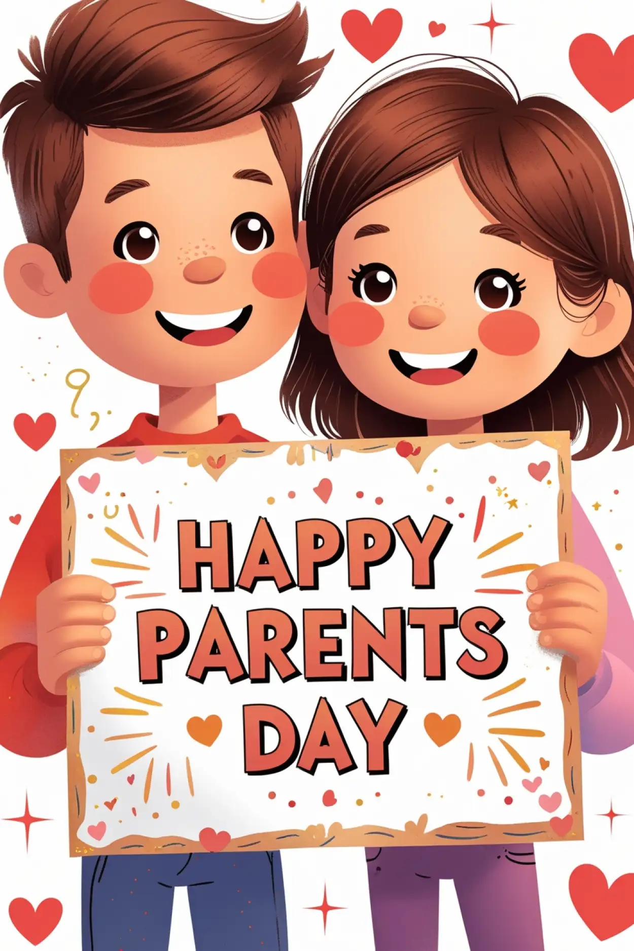 Free Download Happy Parents Day Card Design For Kids - High Quality Happy Parents Day Background