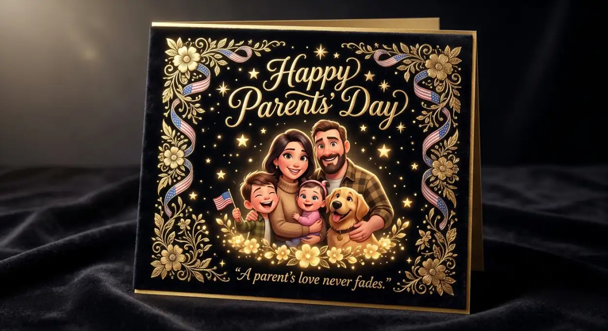 Free Download Happy Parents Day Disney Style Family Art - High Quality American Parents Day 2026 Image