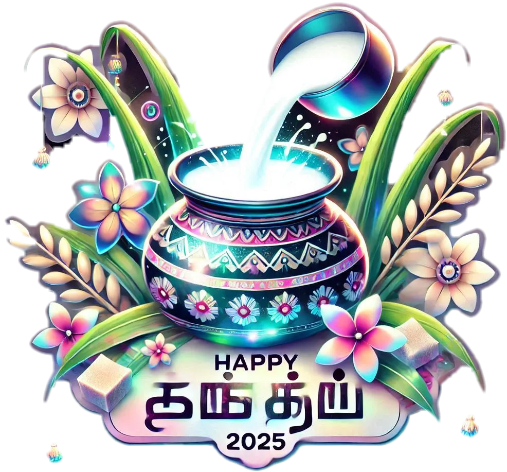 Happy Pongal 2025 Png With Flowers - Royalty Free Happy Pongal 2025 Png Image | Pngmagic Free Download Happy Pongal 2025 Png With Flowers - High Quality Happy Pongal 2025 Png PNG Image