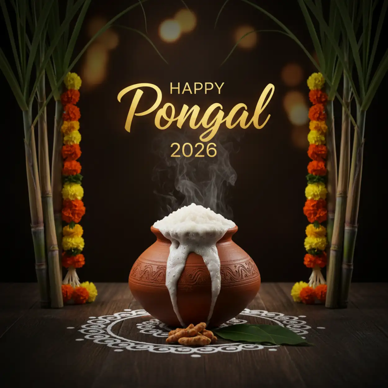 Free Download Happy Pongal Wishes Harvest Blessings 2026 - High Quality Happy Pongal Wishes 2026 Background