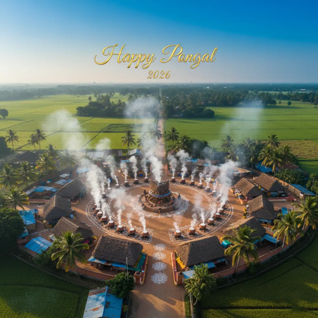 Free Download Happy Pongal Wishes Modern Design 2026 - High Quality Happy Pongal Wishes 2026 Background