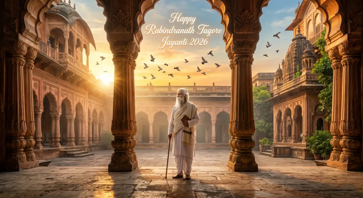 Free Download Happy Rabindranath Tagore Jayanti Artistic Wallpaper - High Quality Rabindranath Tagore Jayanti Image