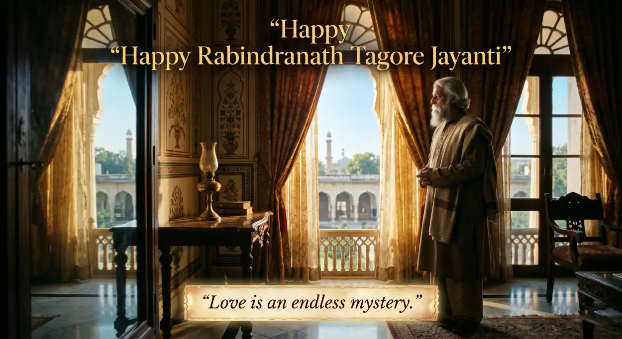 Free Download Happy Rabindranath Tagore Jayanti Banner Background - High Quality Rabindranath Tagore Jayanti Background Image