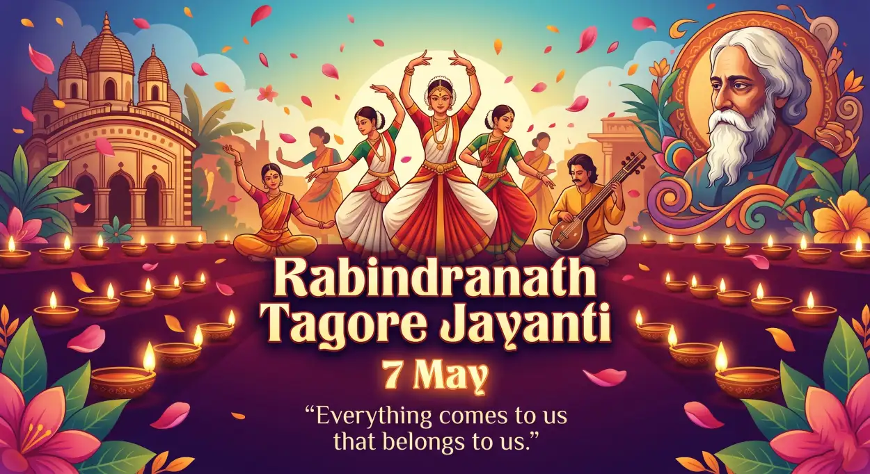 Free Download Happy Rabindranath Tagore Jayanti Cultural Banner - High Quality Rabindranath Tagore Jayanti Image