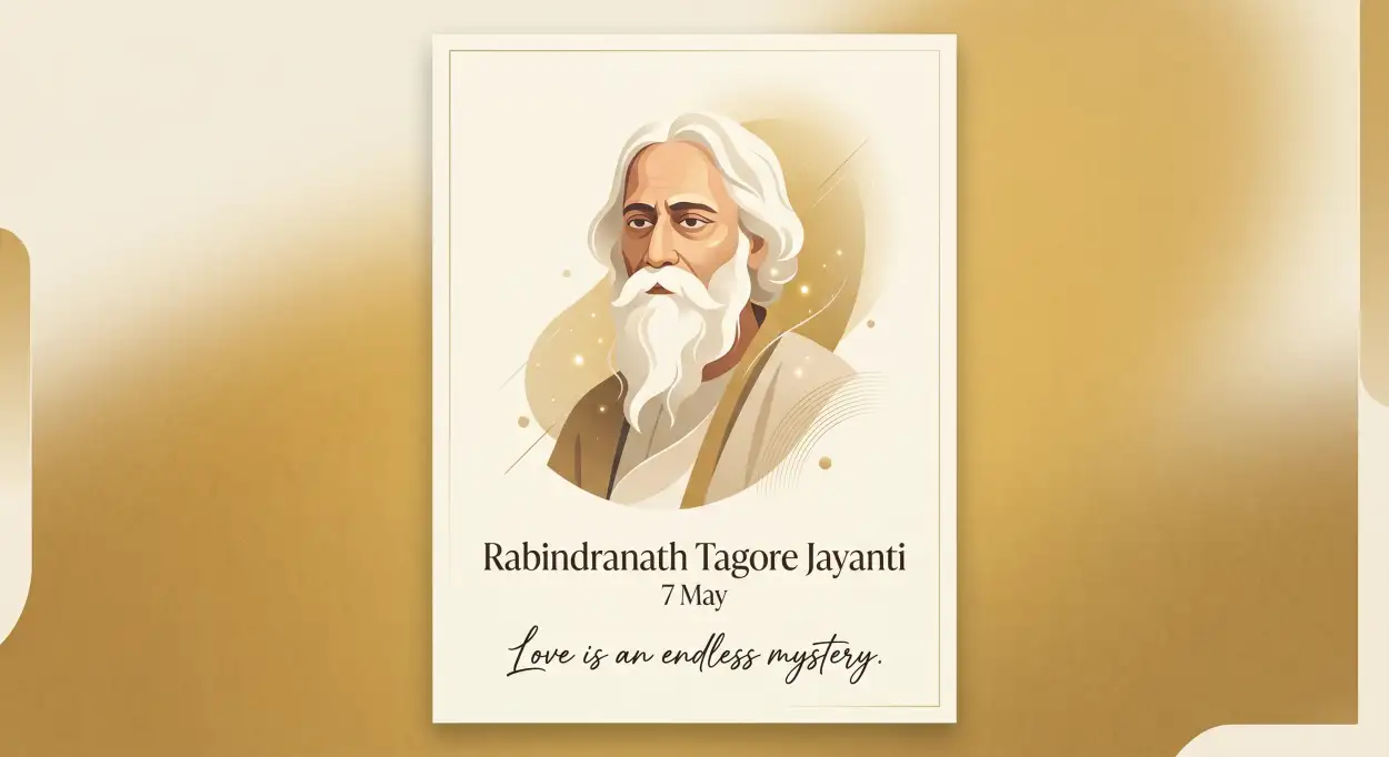Free Download Happy Rabindranath Tagore Jayanti Digital Painting - High Quality Rabindranath Tagore Jayanti Image