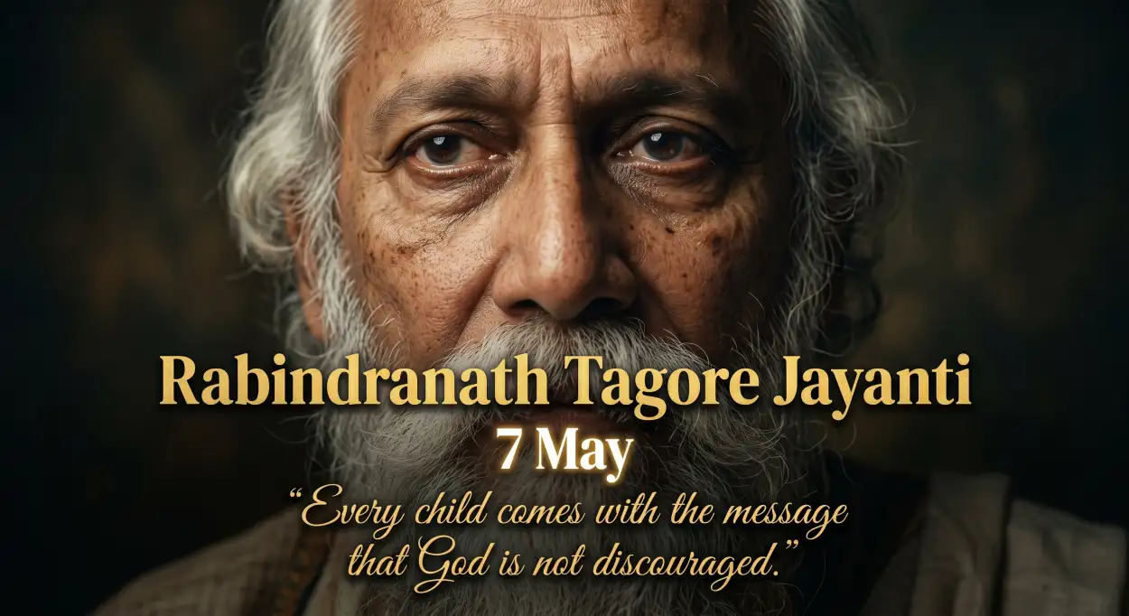 Free Download Happy Rabindranath Tagore Jayanti Famous Quote Poster - High Quality Rabindranath Tagore Jayanti Image
