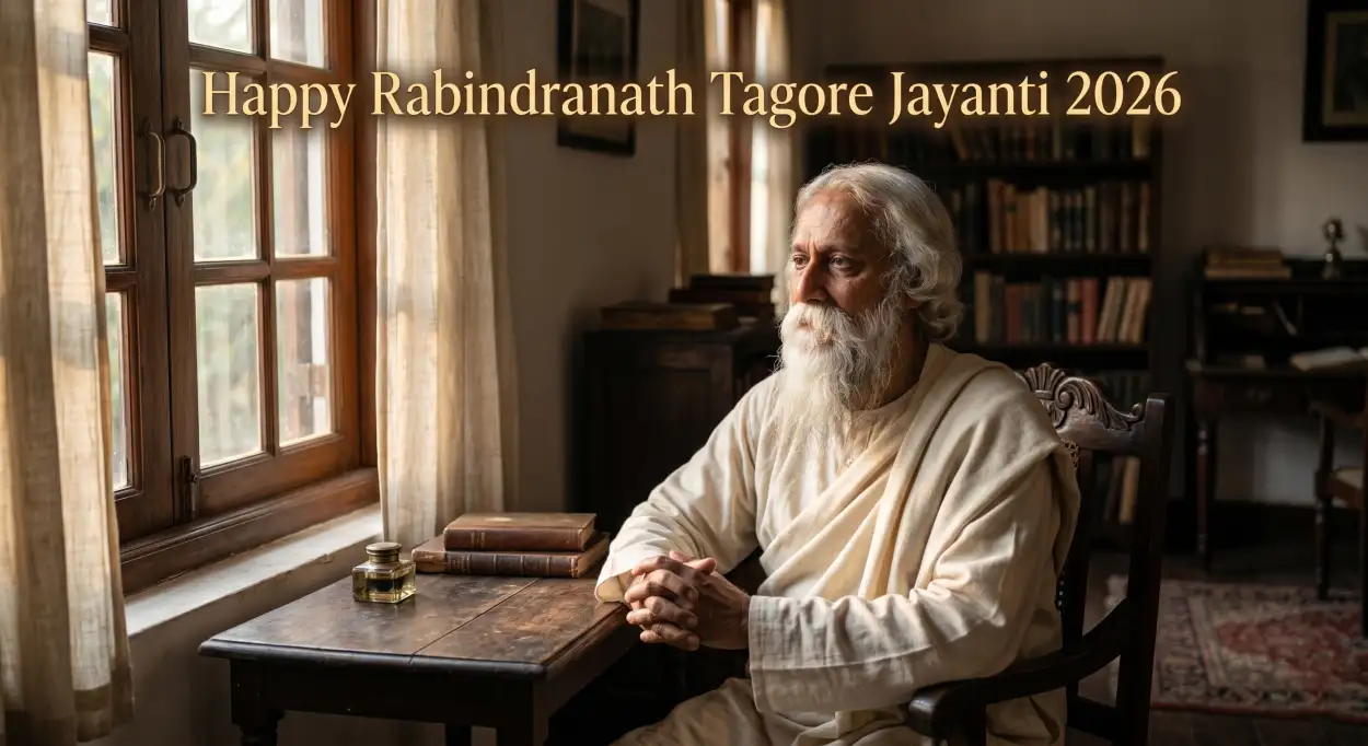 Free Download Happy Rabindranath Tagore Jayanti Greetings - High Quality Rabindranath Tagore Jayanti Image