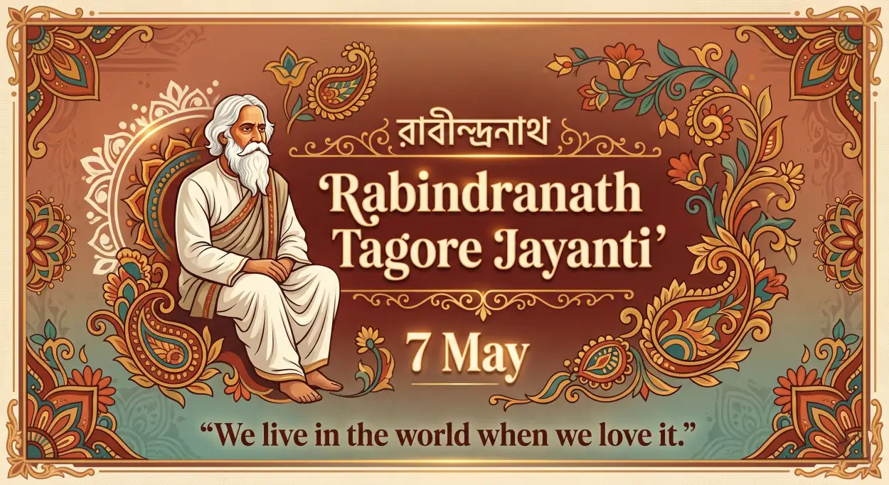 Free Download Happy Rabindranath Tagore Jayanti Photo Frame - High Quality Rabindranath Tagore Jayanti Image