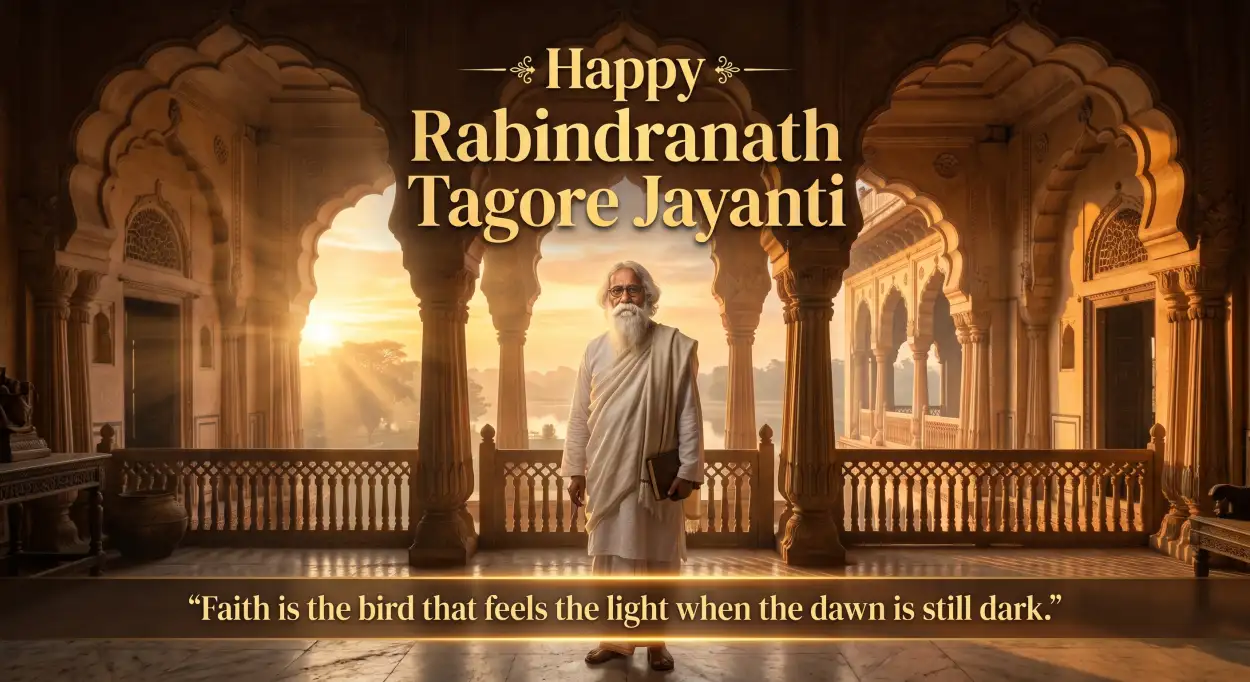 Free Download Happy Rabindranath Tagore Jayanti Vector Wallpaper - High Quality Rabindranath Tagore Jayanti Image