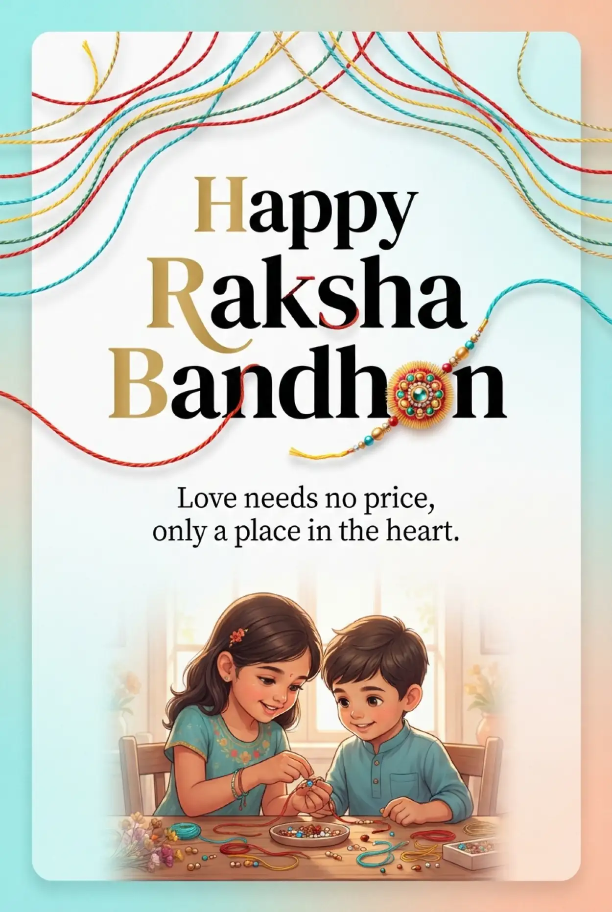 Free Download Happy Rakhi 2026 Greeting Card Images - High Quality Happy Rakhi Wishes 2026 Image
