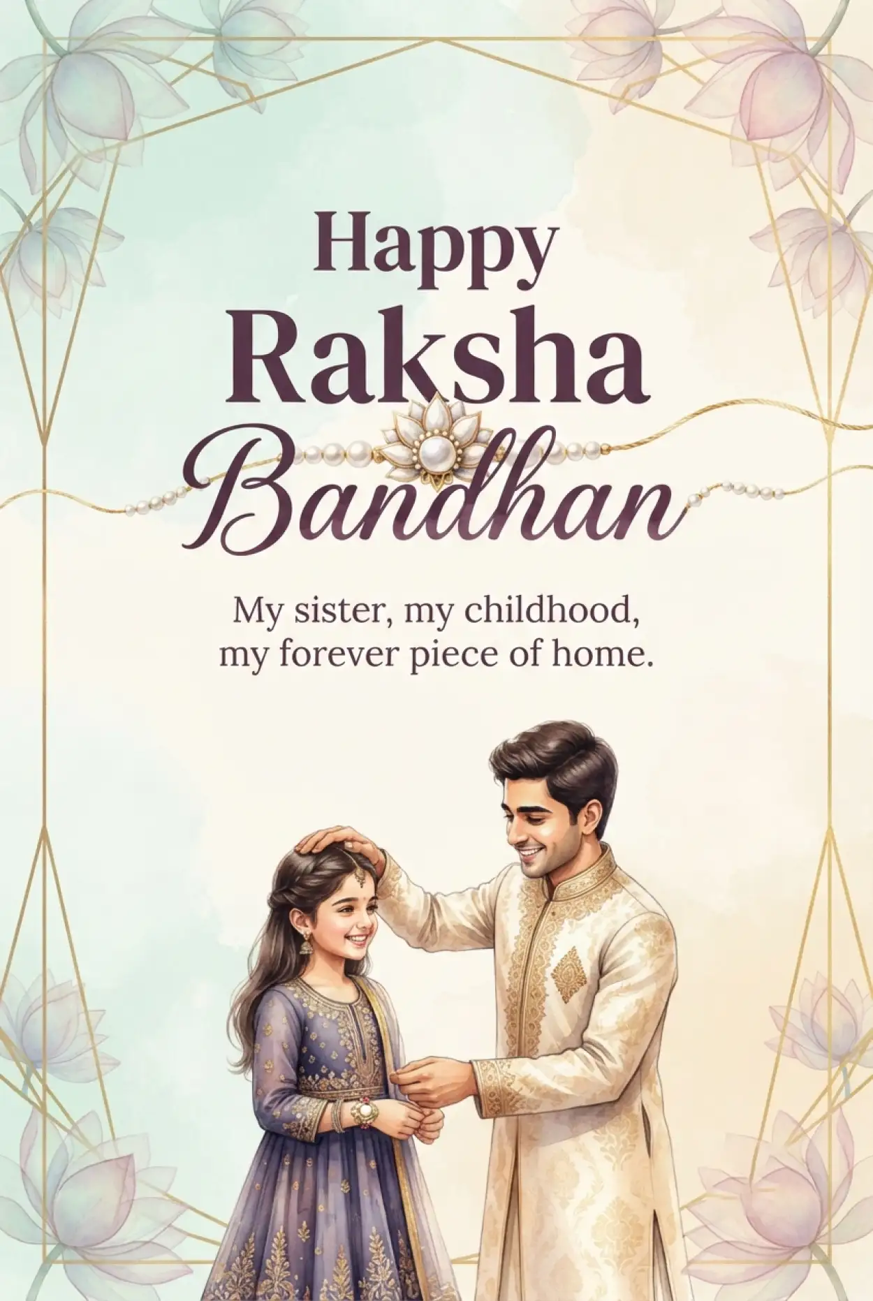 Free Download Happy Rakhi Wishes 2026 Brother Sister Instagram Post - High Quality Happy Rakhi Wishes 2026 Image