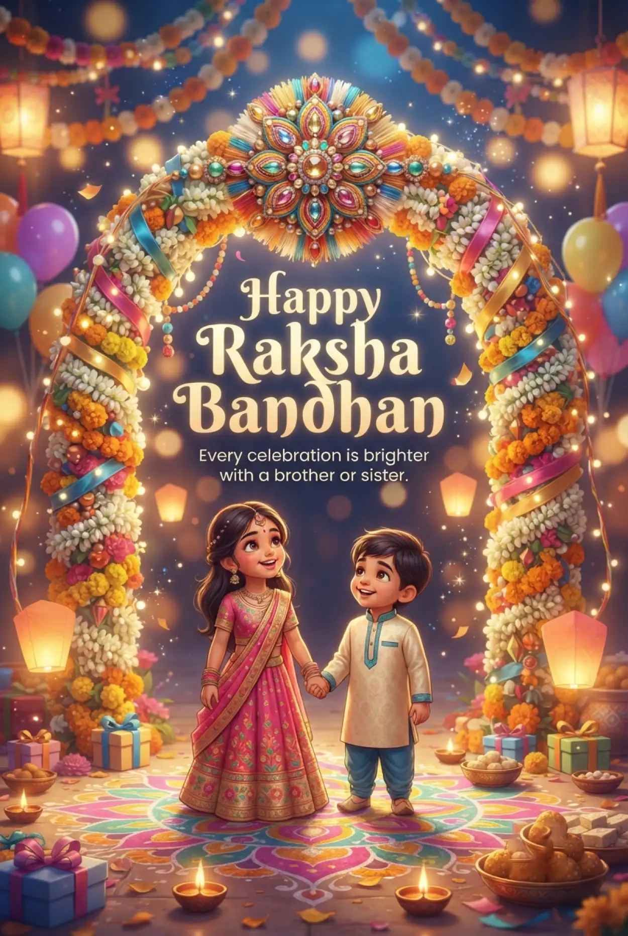 Free Download Happy Raksha Bandhan 2026 Viral Social Media Post - High Quality Happy Raksha Bandhan Wishes 2026 Image
