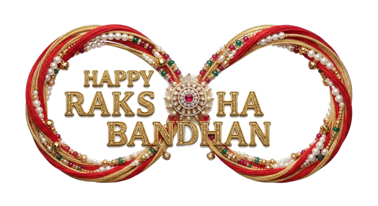 Free Download Happy Raksha Bandhan Decorative Text Png Transparent High Quality - High Quality Happy Raksha Bandhan Png Transparent Transparent PNG