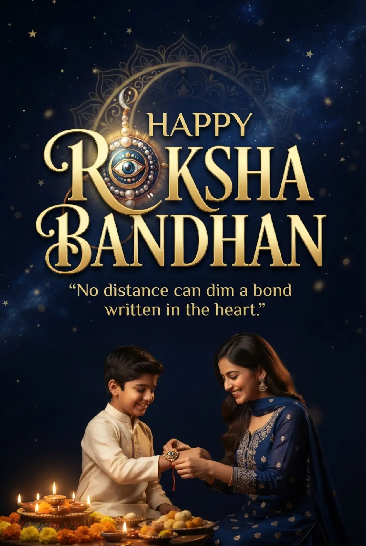 Free Download Happy Raksha Bandhan Greetings For Brother From Heart - High Quality Happy Raksha Bandhan Greetings Image