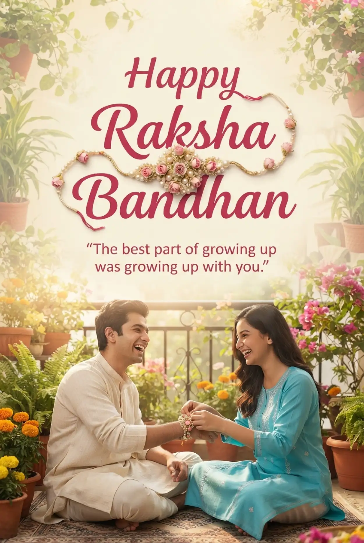 Free Download Happy Raksha Bandhan Greetings With Beautiful Quotes - High Quality Happy Raksha Bandhan Greetings Image