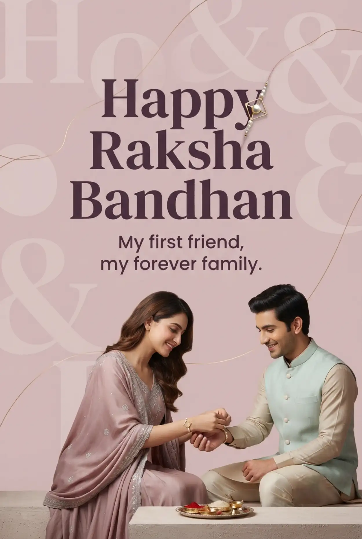 Free Download Happy Raksha Bandhan Greetings With Brother Sister Love - High Quality Happy Raksha Bandhan Greetings Image